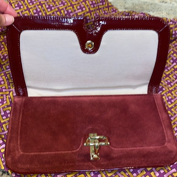 Talbots Suede clutch w/Gold Hardware - Picture 3 of 12